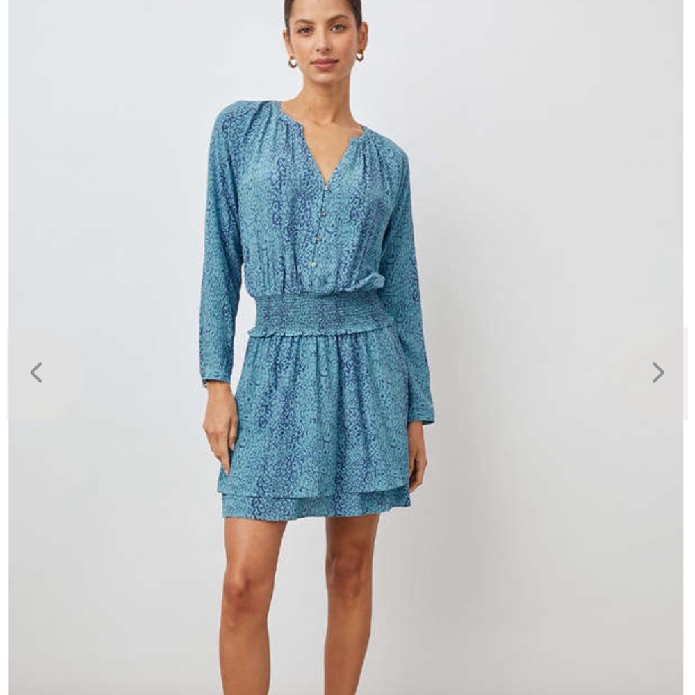 Rails Teal and Navy Long Sleeve Dress